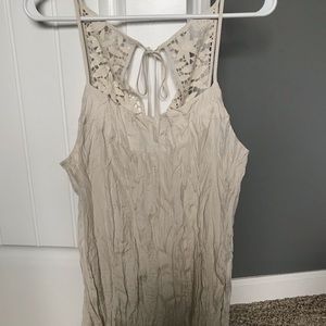 Crinkle Silk/lace top